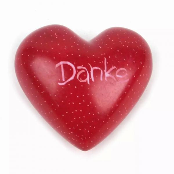 Herz aus Kisii-Speckstein "Danke"